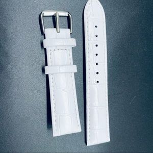 White Leather With Pins Watch Strap 20mm. NEW